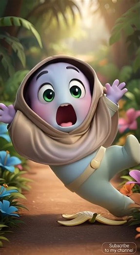 Cute Alien Boy Slips on a Banana 🍌😂 | Funny AI Short