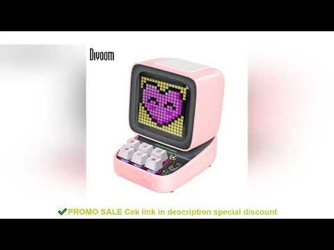 Divoom Ditoo-Pro Retro Pixel Art Bluetooth Portable Speaker Alarm Clock DIY LED Display Board, Cute