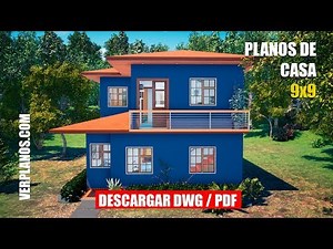 ✅ Plano de casa 🏡 de #2 Niveles con #3 Habitaciones (DWG / PDF) ¡Gratis!