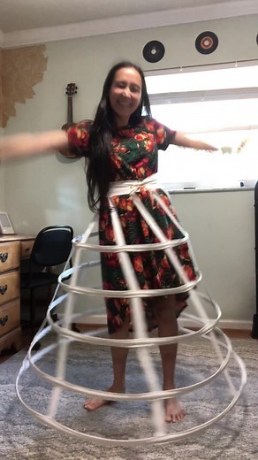 I think this hoop skirt came out so perfect! ❤️🧡💛💚💙💜 #sewing #hoopskirt #cageskirt #fashion #diy