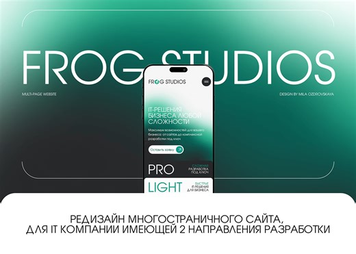 Frog studios | Multi-page website - Mila Ozdrovskaya