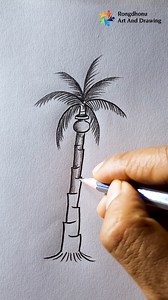 Winter Palm Tree Drawing | Easy Drawing #shorts #drawing | Rongdhonu Art and Drawing