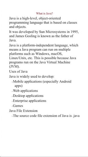 1 :what is java | uses of java | java interview question #java #javaprogramming #education #training