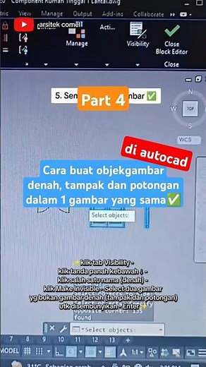 part 4!! cara pakai dynamic block visibility di Autocad✅ #autocad #tutorial #block #dynamic