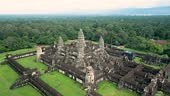 Aerial view of Angkor Wat Temple - an ancient temple hidden in the...