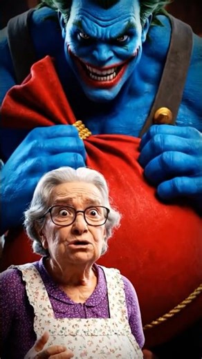 Coringa Hulk azul rouba o saco do papai noel depois do natal #ytshorts