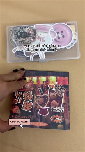 Cute Japanese Themed Sticker Book for Journaling and Scrapbooking