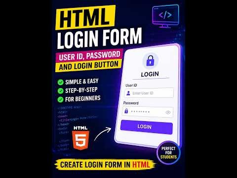 How to Create a Login Form in HTML | User ID, Password and Login Button