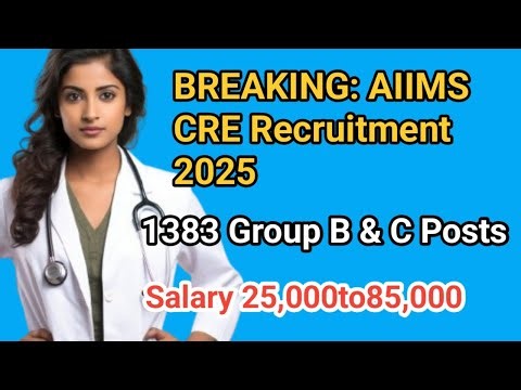 AIIMS CRE 2025 Notification Out | 1383 Group B & C Posts | Apply Online Before 2 Dec