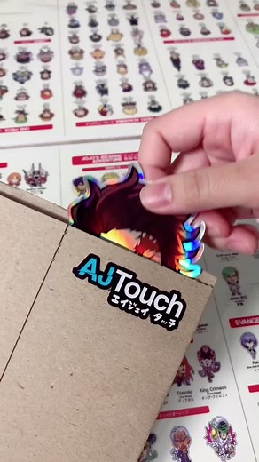 ✨Unpacking Demon Slayer stickers👺 #tanjiro #nezuko #anime #demonslayer #kimetsu #fyp #weeb #stickers #inosuke #zenitsu