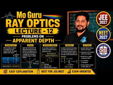 Apparent Depth | Lecture 12 | Class 12 Physics | CHSE, JEE & NEET | Pratap Sir #MoGuru Live