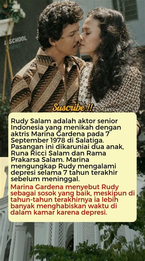 Kisah cinta Rudy Salam dan Marina Gardena