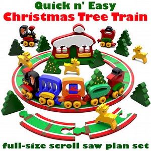 Quick & Easy Christmas Tree Train Wood Toy Plans (PDF Download)