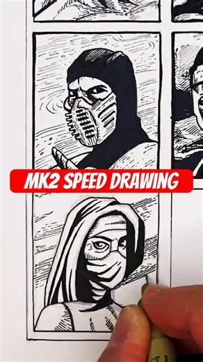 MORTAL KOMBAT 2 ART | Ink drawing all game roster #shorts