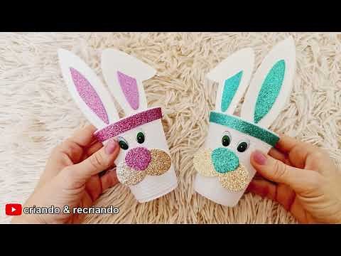 Lembrancinha com copo descartável para Páscoa