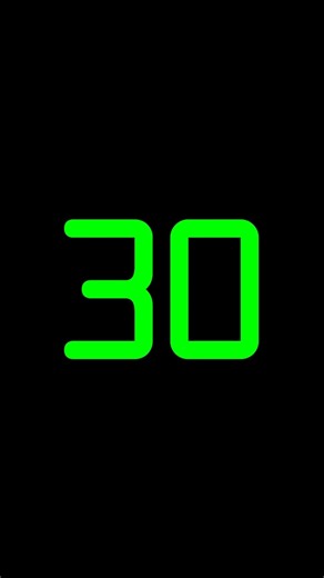 SILENT - 30 Second Countdown Timer - Retro Digital - Green
