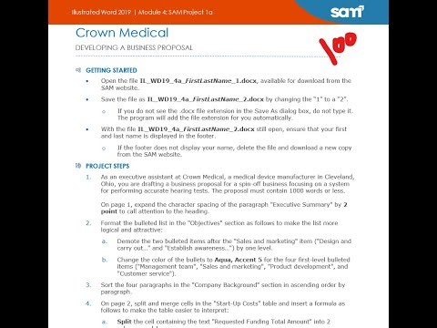 Illustrated Word 2019 | Module 4: SAM Project 1a