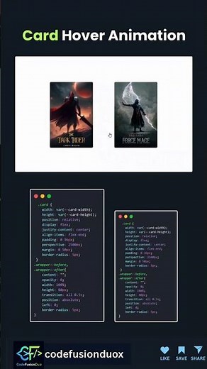 Card Hover Animation #backend #coding #html #css #webdesign #programming #frontend #python