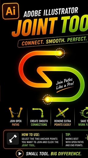 Adobe Illustrator Join Tool Tips & Tricks | Clean Path Joining Like a Pro 🔗✨