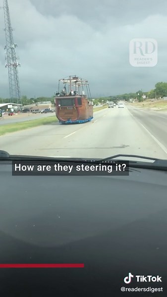 What's the strangest vehicle you've ever seen in traffic?🚗 🏴‍☠️🚙..#talklikeapirateday#pirates#piratesship#parade#funny#traffic
