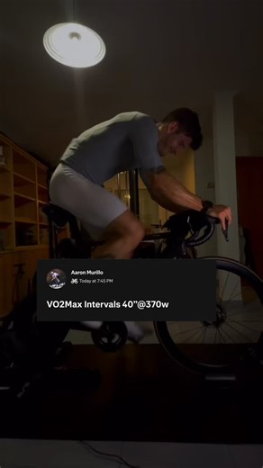 Watch my 1-hour work out in 15 seconds. VO₂max intervals at 370W, a special kind of torture 😮‍💨 | Aaron Murillo