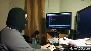 hacker keyboard balaclava on Make a GIF