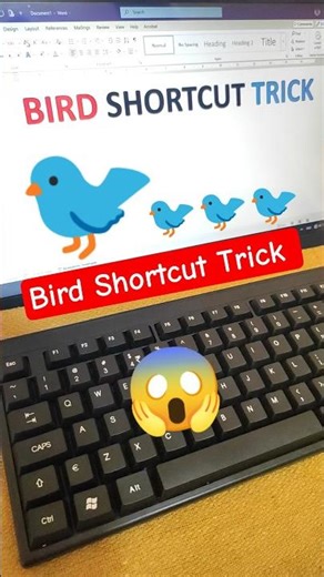 Bird 🐦 Shortcut Symbol Key Ms Word #shorts #tranding #viral #computer