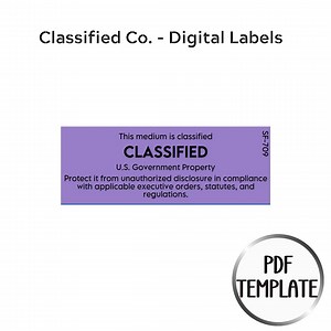 Novelty Classified Government Security Labels – Editable Digital Download - Etsy