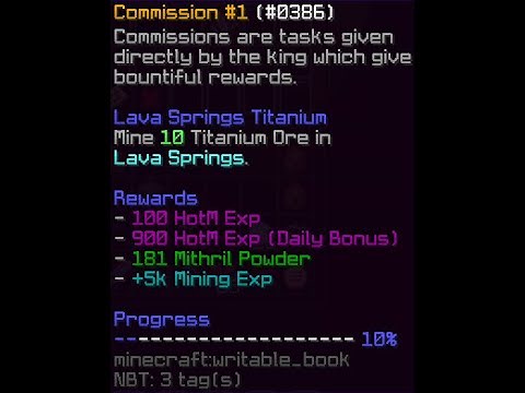 Tutorial for Lava Springs Titanium quest for the Dwarven mines (Hypixel Skyblock)