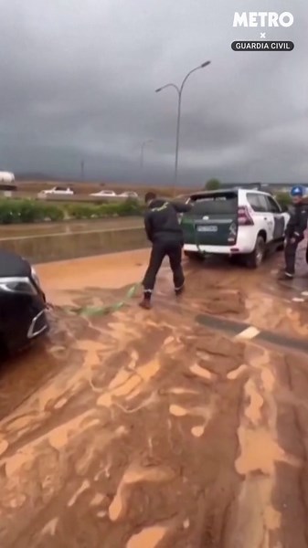 Aerial footage shows Ibiza resorts flooded with muddy water after extreme rainfall