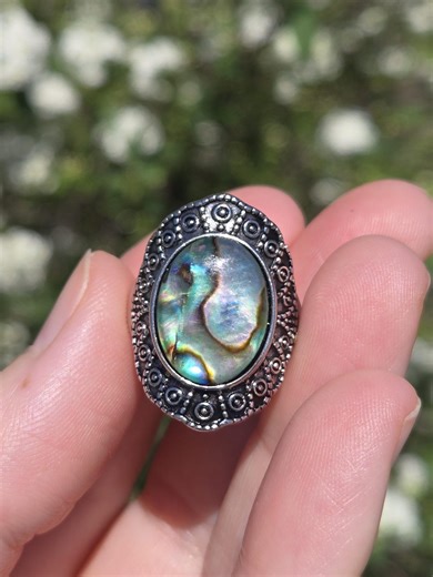 Abalone Shell Adjustable Ring