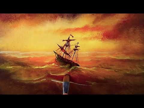 How to Paint Ship sailing Rough Ocean Waves | Acrylic painting techniques | Easy for beginners