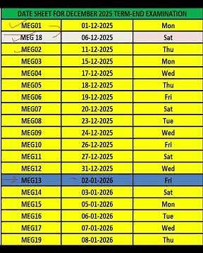 How to Prepare for MEG MA ENGLISH IGNOU TEE DECEMBER 2025 Datesheet and PDF