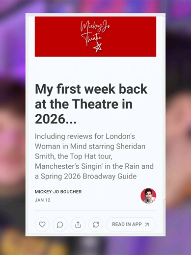 Stay Updated with My New Substack for Theatre Insights