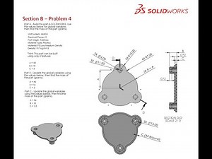 Solidworks CSWA Exam Practice | PART MODELLING | Section B - 4