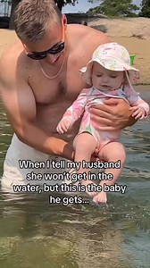 When mommy says she won’t go in the water, but this is what daddy does three seconds later 🤣 #reelsvideoシ | Blendedlikefamily