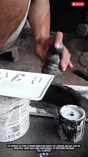 Worker Pattern Stamping Innovation Makes Branding Job Easy Work