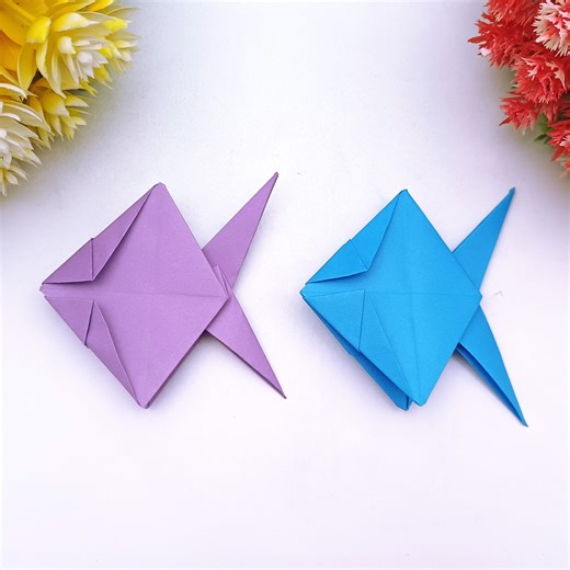 6.8K views · 44 reactions | How to Make Paper Fish Step by Step | Origami Fish Making | Easy Paper Crafts For School Projects | Creative Art & Craft Ideas | Facebook