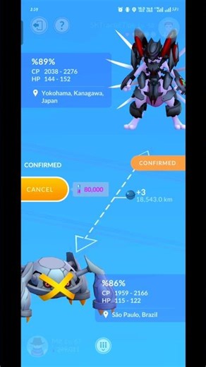 Lucky Armored Mewtwo Trade in Pokémon GO ✨ #shortvideo #shorts