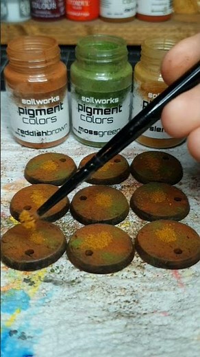 Using pigment to enhance miniature bases #miniaturepainting #warhammer #warhammer40k #tyranids