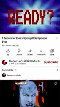 One second of every SpongeBob episode speed up faster