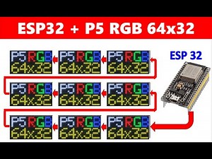 ESP32 P5 RGB 64x32 LED Matrix Multiple Panels | HUB75 Full Tutorial | 64x32 Multi-Panel Display