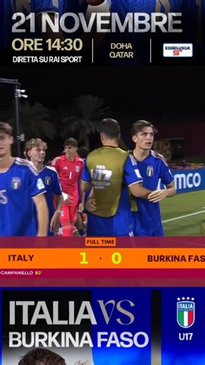 Highlights: Italy Vs Burkina Faso _ Quarter Final FIFA U17 World Cup 2025 _ November 21/2025 Doha Qatar. Nazionale Italiana di Calcio FIFA World Cup #worldcup #azzurrini #italia #italy | Ihsan Roby