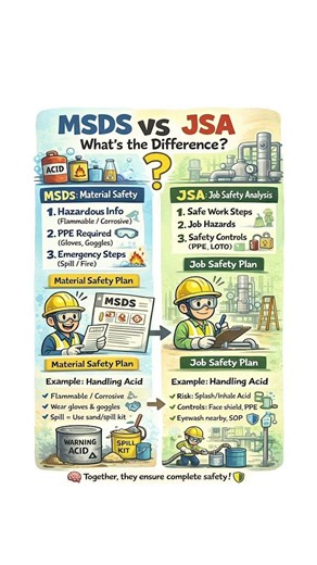 MSDS VS JSA difference #safetyworldno1