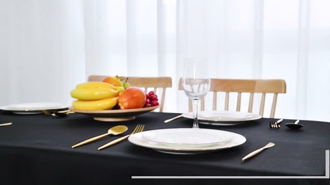 Hiasan Black Rectangle Tablecloth - 54 x 80 Inch - Waterproof & Wrinkle Resistant Washable Fabric Table Cloth for Dining, Outdoor use