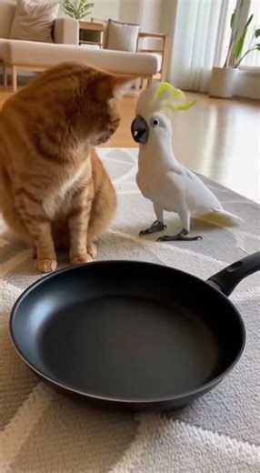 Funny Cockatoo Playing With Cat 😹🦜 | Cute & Hilarious Pet Moments #shorts #cockatoo