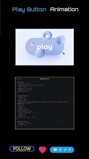 How to create Animated Play Button #html #css #cssanimation #coding #viral