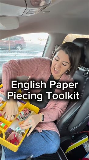 Chelsea Porter on Instagram: "I picked up English Paper Piecing and I’m never looking back! This has been the best, “on the go” project for me. I’m genuinely surprised how much I’ve enjoyed hand stitching, but I must say, I’ve got all the tools to set me up for success! I’ll be diving deeper into my process this week, so be sure to follow me for all the deets! If you want the links to all my supplies comment “tools” and I’ll send it to ya! #sewingtiktok #quiltersoftiktok #epp #grandmahobbies #le