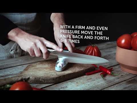 Global Minosharp 2 Stage Ceramic Water Sharpener - How To Use