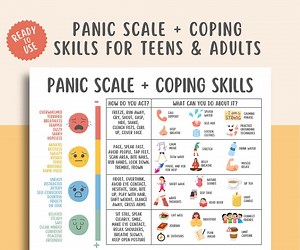 Panic Scale With Coping Skills Handout, Panic Attacks Grounding, Anxiety Management Mental Health Prints, CBT Resource, Stress Relief Guide - Etsy Australia